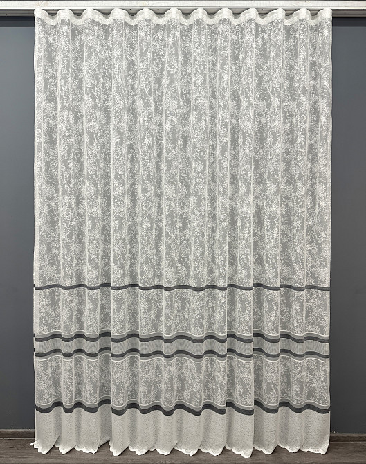 Тюль VR-Textil 1555т Cale Жакард мармур Молочний з сірим 250х270 см (42-1166) Київ - фото 2