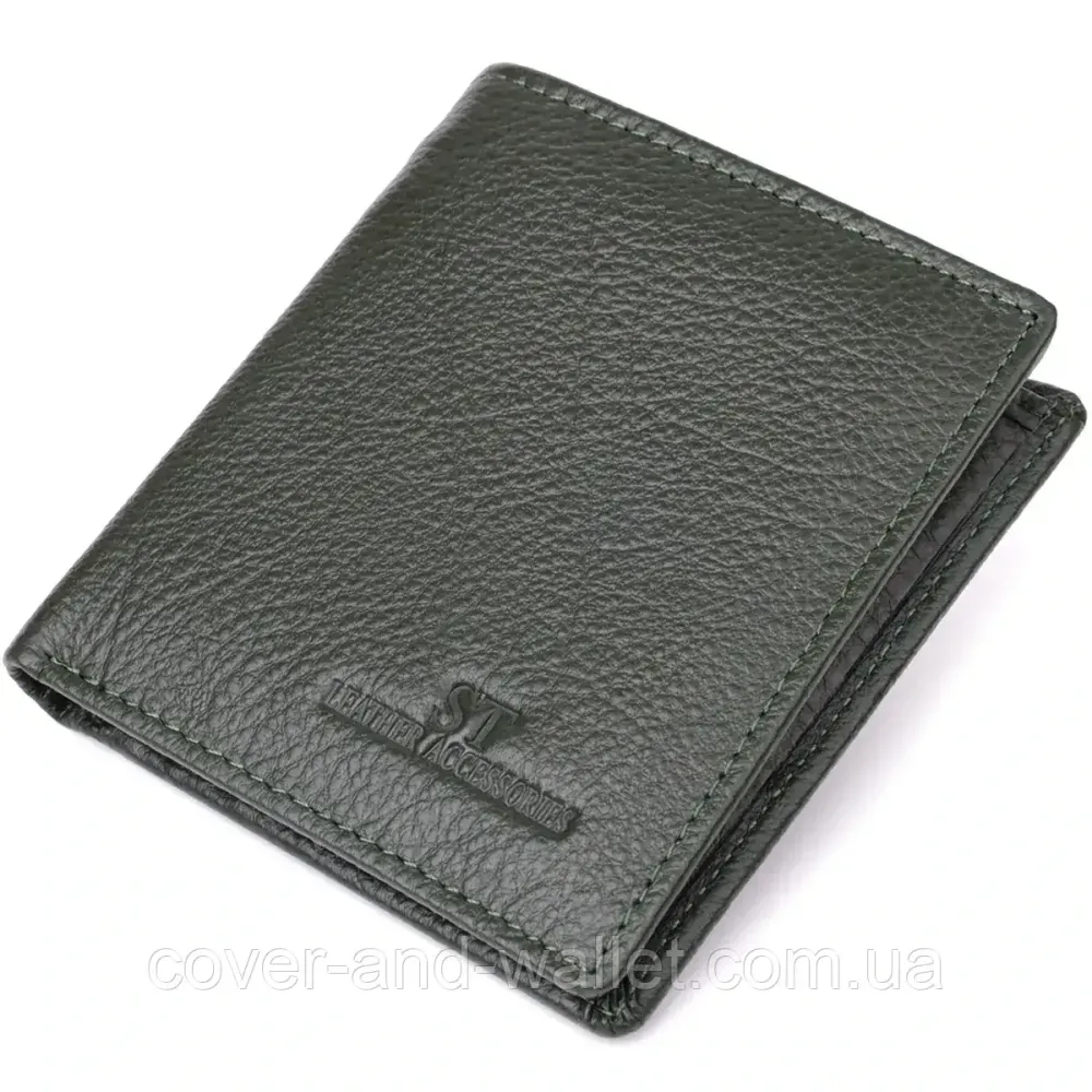 Маленький жіночий гаманець на магнітах зеленого кольору ST 2900 Київ - фото 1