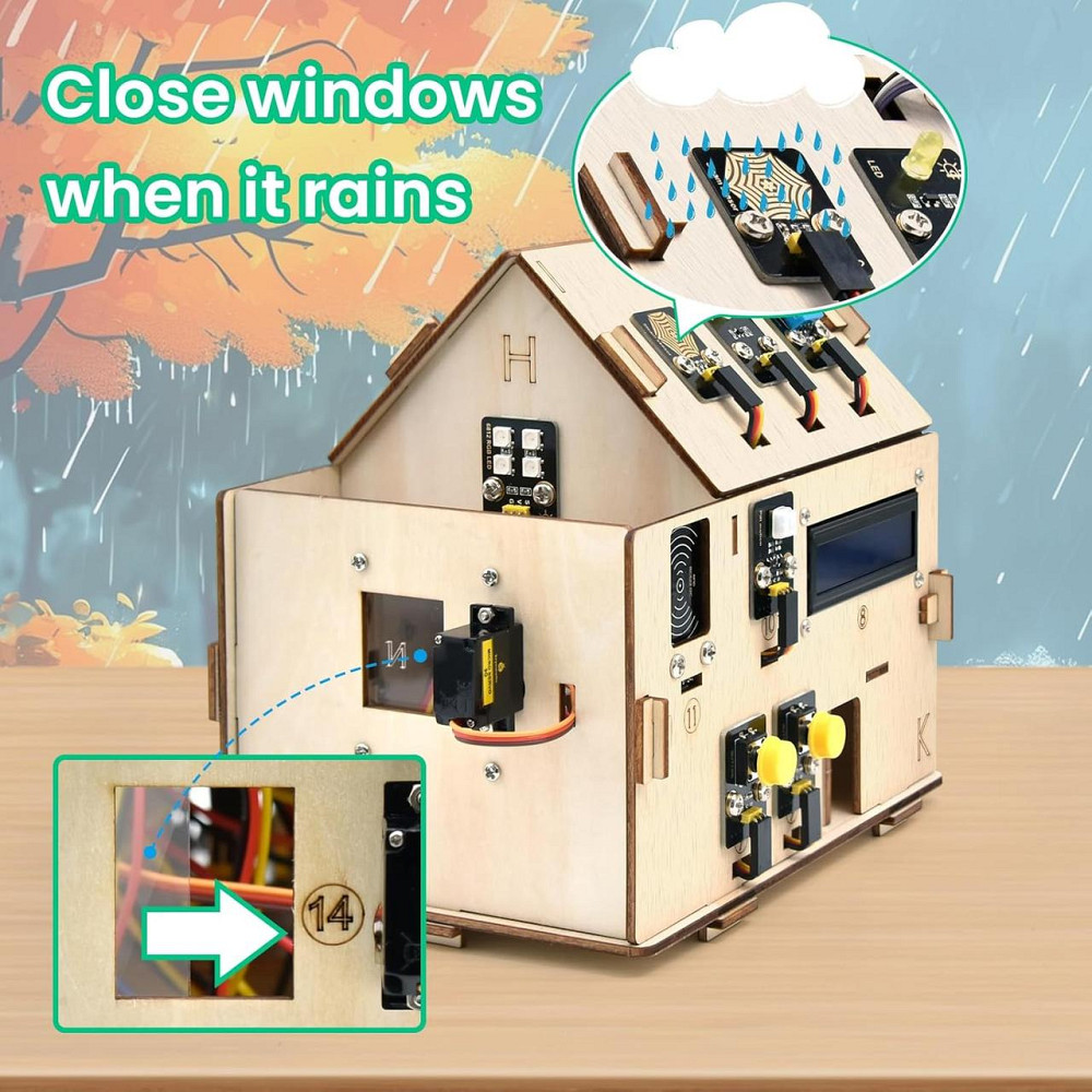 Набор для постройки умного дома KEYESTUDIO ESP32, STEM IoT Kit, датчики, Arduino и Python изучение электроники Киев - изображение 5