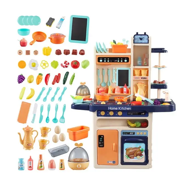 Кухня ігрова Limo Toy з водою паром світлом звуками 65 предметів Кремова (889-161) Чернігів - фото 6