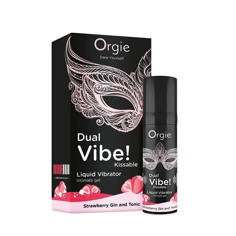 Рідкий вібратор Orgie - Dual Vibe! Strawberry Gin & Tonic Kissable Liquid Vibrator (15 мл) Львів - фото 1