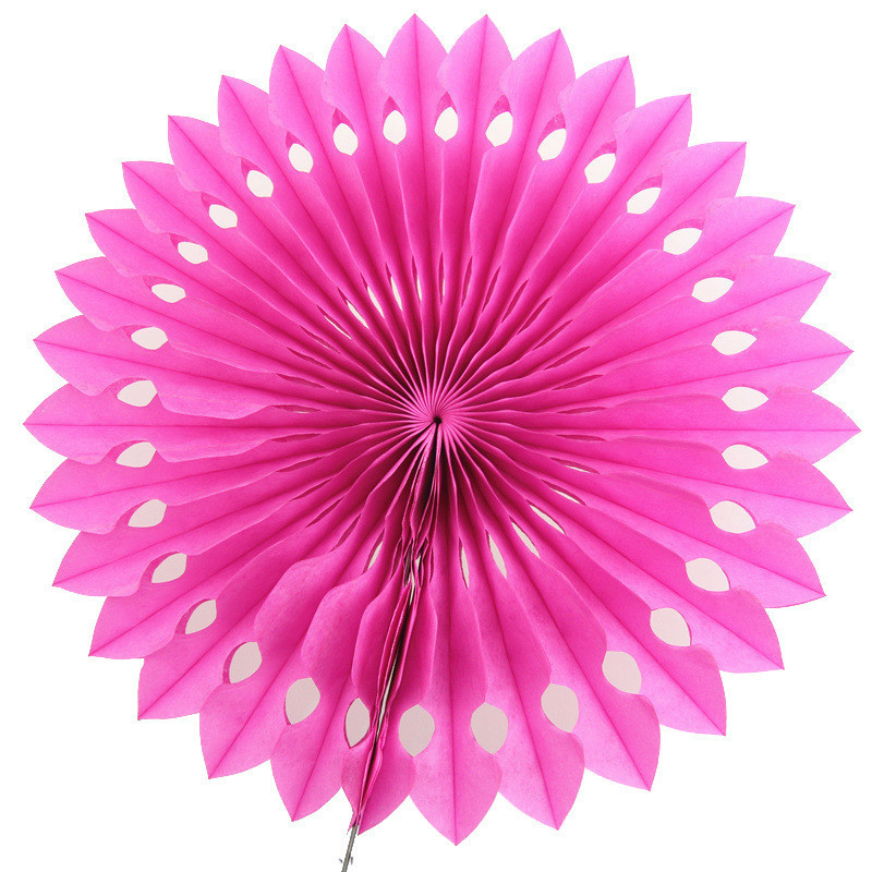 Бумажный веер для декора 30 см малиновый Киев - изображение 1