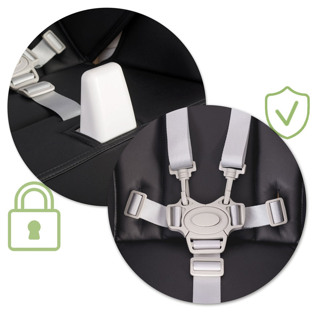 Стільчик для годування зі столиком Nukido Belo 75 х 56 х 76 см - чорно-білий Київ - фото 9