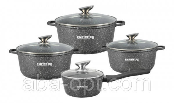 Набор посуды с антипригарным гранитным покрытием V 1/1.5/2/4 л Грей (шт).Aba-Opt Одесса - изображение 1