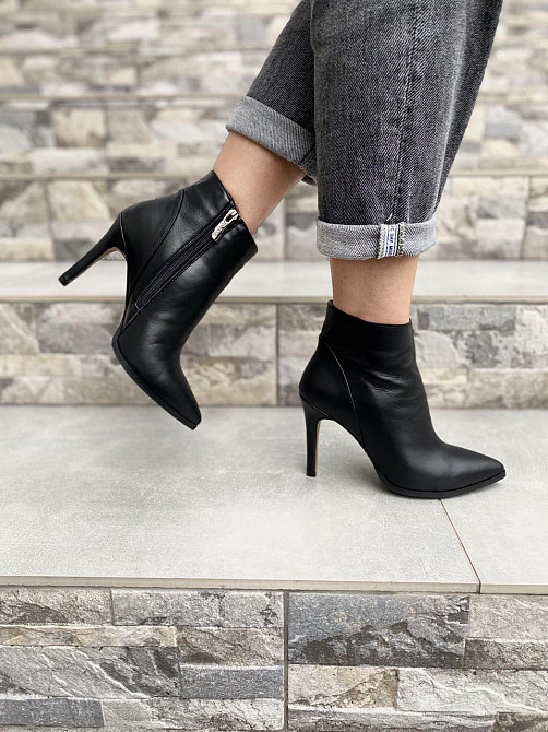 Nivelle Черевики жіночі NIVELLE чорні натуральна шкіра 38р. каблук 10см (5411/91-9535) Коломия - фото 5