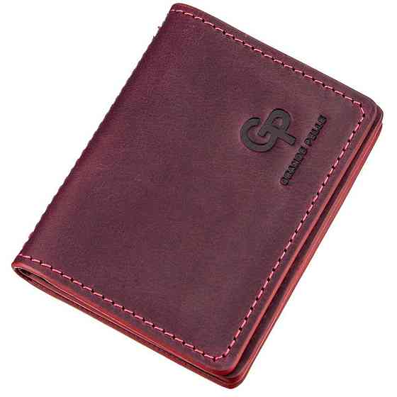 Обкладинка для водійських прав шкіряна GRANDE PELLE 11192 Бордова Київ