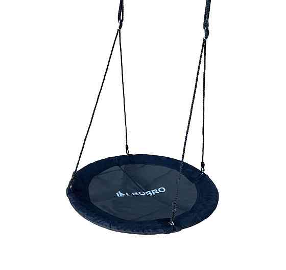 Гойдалка гніздо підвісна садова LEOBRO 100 см (чорна) (SW100-BLACK) Київ
