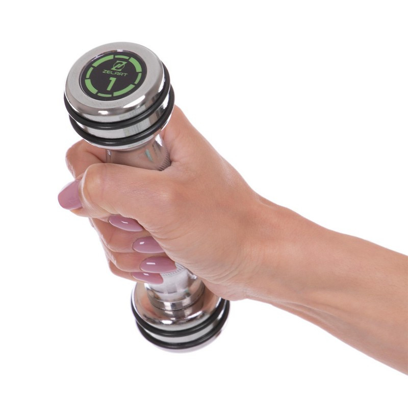 Гантель 1 кг хромированная Zelart-2622-1 Киев - изображение 1