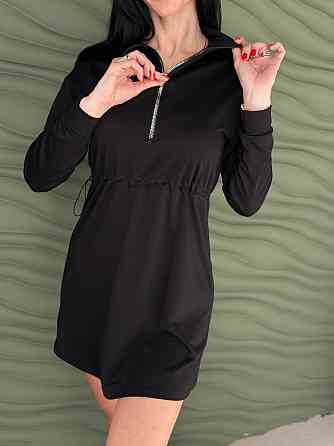 Трикотажное платье оверсайз на кулиске 