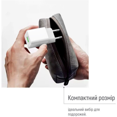Зарядное устройство ColorWay C101E GaN Mini 45W PD PPS USB-C + USB-A QC4.0 white (CW-CHS060PD-WT) Винница - изображение 6