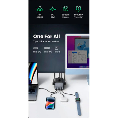 Зарядное устройство Ugreen 4xUSB 65W DigiNest Cube (2хUSB-C+2xUSB-A) CD268 (60113) Винница - изображение 10