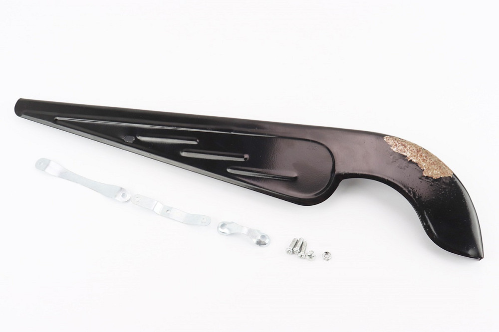 УЦІНКА велоаксесуари Захист ланцюга на 26-28" сталевий, чорний (наліт іржі, потертості, частково облуплена фарба див. фото) Київ - фото 1