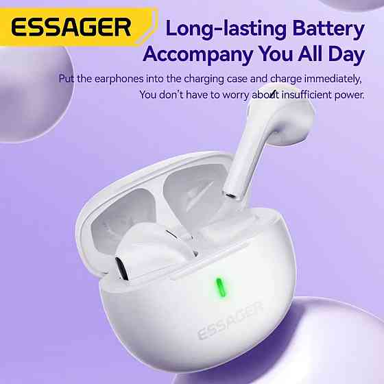 Навушники ESSAGER (color box) Shining TWS Bluetooth earphones White (EEJTW-SL02) Киев