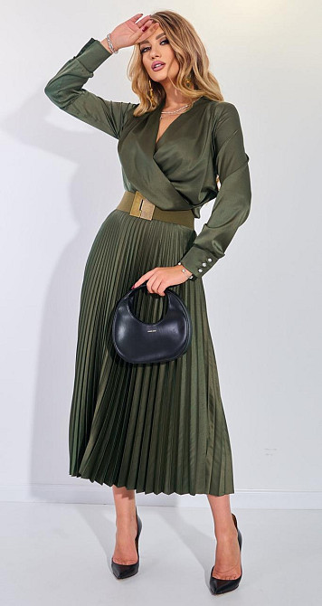 Костюм зі спідницею гофре із шовку (42) Київ - фото 4