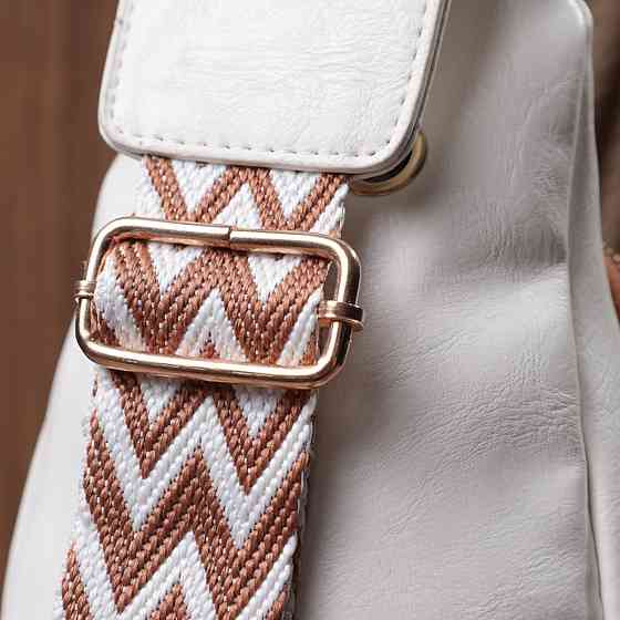 Удобная женская слинг сумка через плечо из экокожи Белый (Vintage) Киев