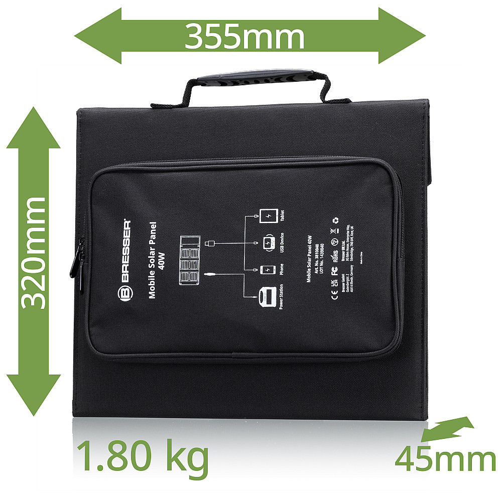 Портативний зарядний пристрій сонячна панель Bresser Mobile Solar Charger 40 Watt USB DC (3810040) Київ - фото 5