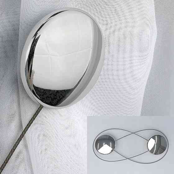 Магниты для штор и гардин Круг 2 шт Серебристый (81-295) Киев