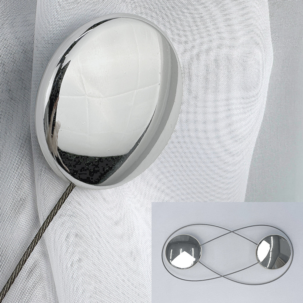 Магниты для штор и гардин Круг 2 шт Серебристый (81-295) Киев - изображение 1