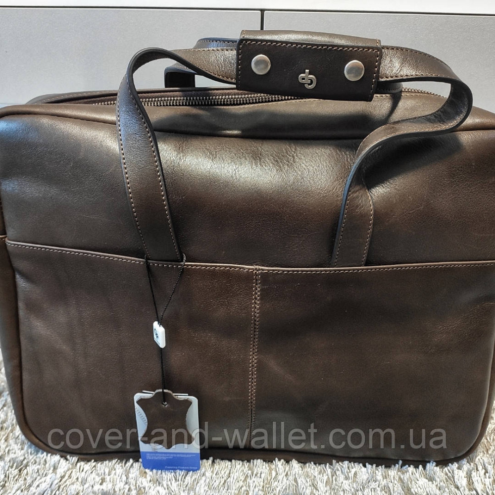 Элитная кожаная сумка для ноутбука и документов коричневого цвета GRANDE PELLE 11442 Киев - изображение 3