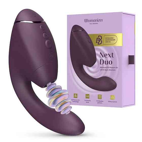 Вибратор-стимулятор вакуумный Womanizer Next Duo Dark Purple для точки G, фиолетовый Sex Aura Киев