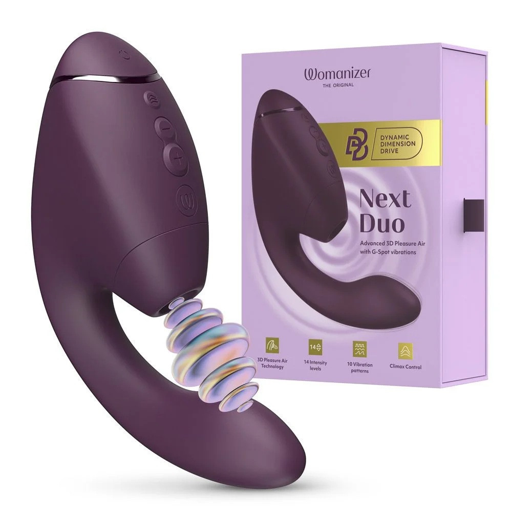 Вібратор-стимулятор вакуумний Womanizer Next Duo Dark Purple для точки G, фіолетовий Sex Aura Київ - фото 1