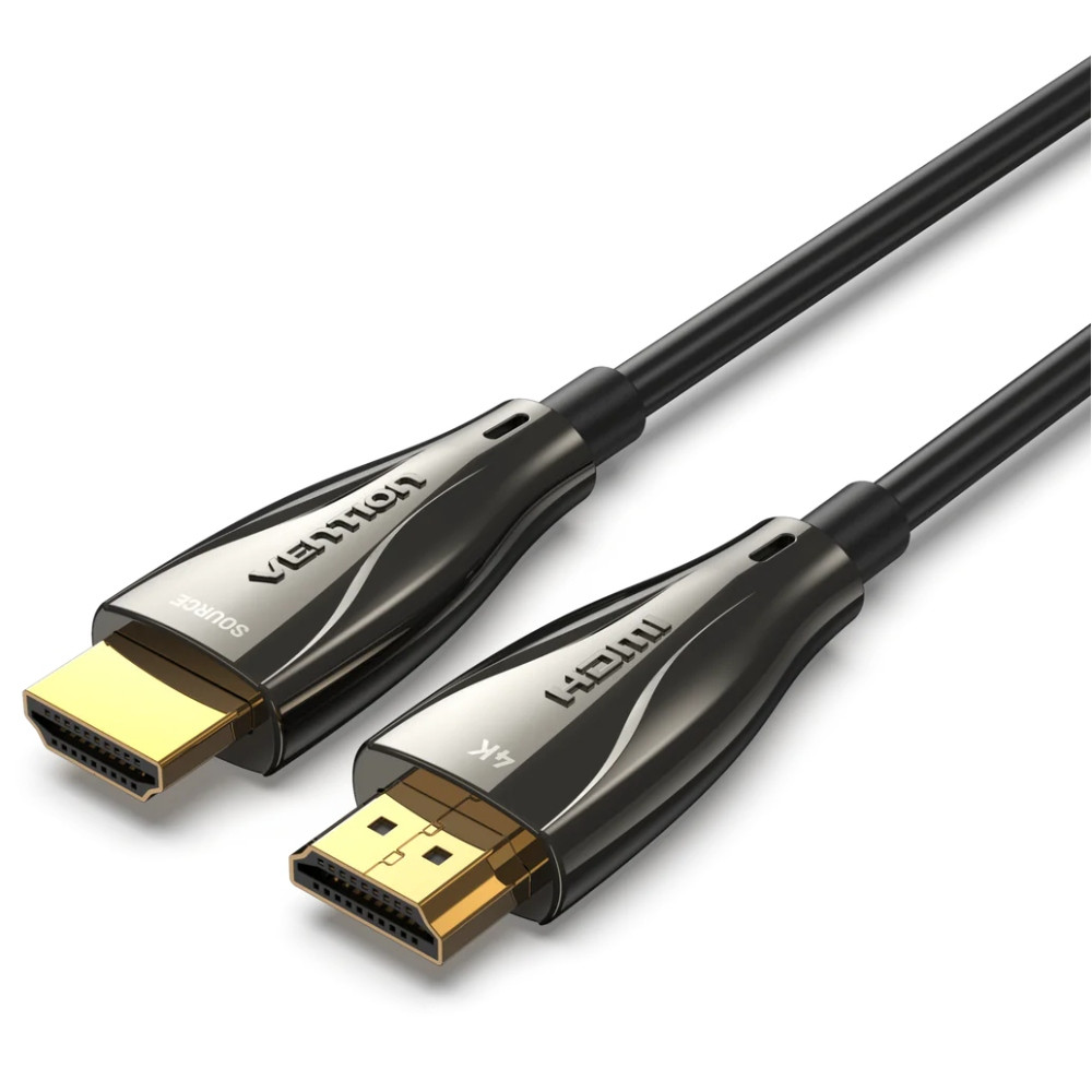 Кабель HDMI M - M, 30.0 м, V2.0, Optical 4K 60Гц 18Gbps Dolby 7.1 PVC Black Zinc Alloy Vention Вінниця - фото 1