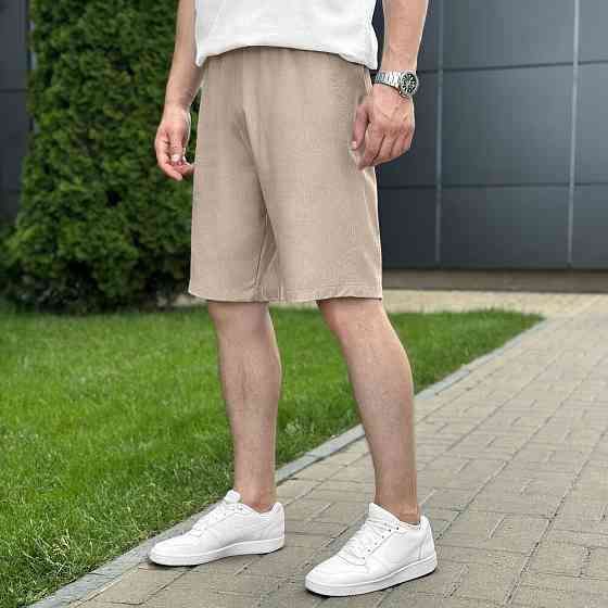 Шорти чоловічі льняні з кишенями бежеві Pobedov Marsel Київ