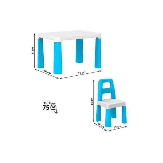 Детский стол с двумя стульями 0471TXK бело-синий Винница