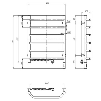 Сушарка для рушників Navin Блюз, 600х480х123мм (12-006133-4860) Вінниця - фото 5