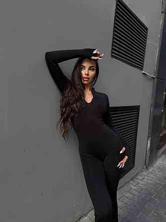 Женский теплый базовый комбинезон из микродайвинга на флисе Черный, 46/48 Одесса