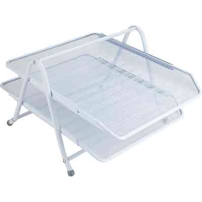 Лоток для бумаг Axent горизонтальный 2-в-1, металлическая сетка 203x295x350мм Белы (2121-21-A) Винница