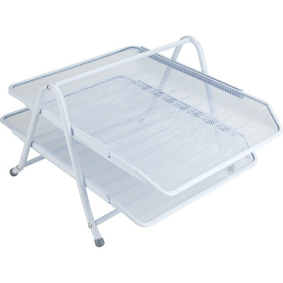 Лоток для паперів Axent горизонтальний 2-в-1, металева сітка 203x295x350мм Білий (2121-21-A) Вінниця - фото 1
