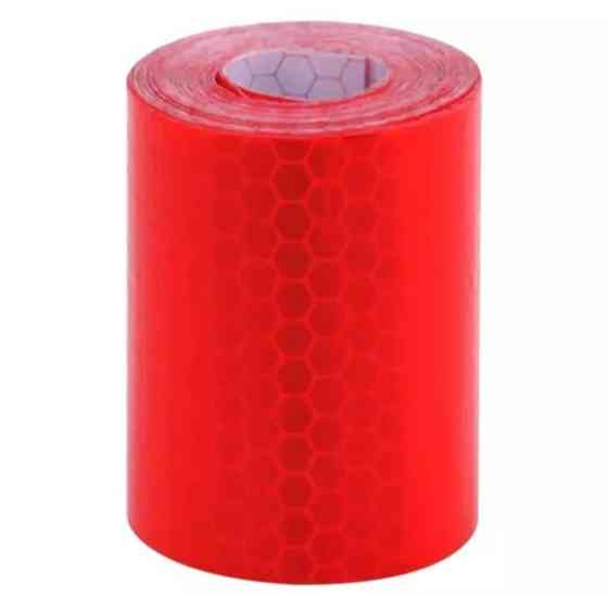 Светоотражающая лента на скотче Соты 1 м на 5 см красный Киев