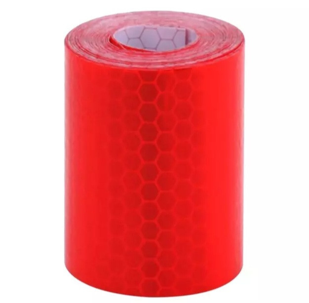 Светоотражающая лента на скотче Соты 1 м на 5 см красный Киев - изображение 1