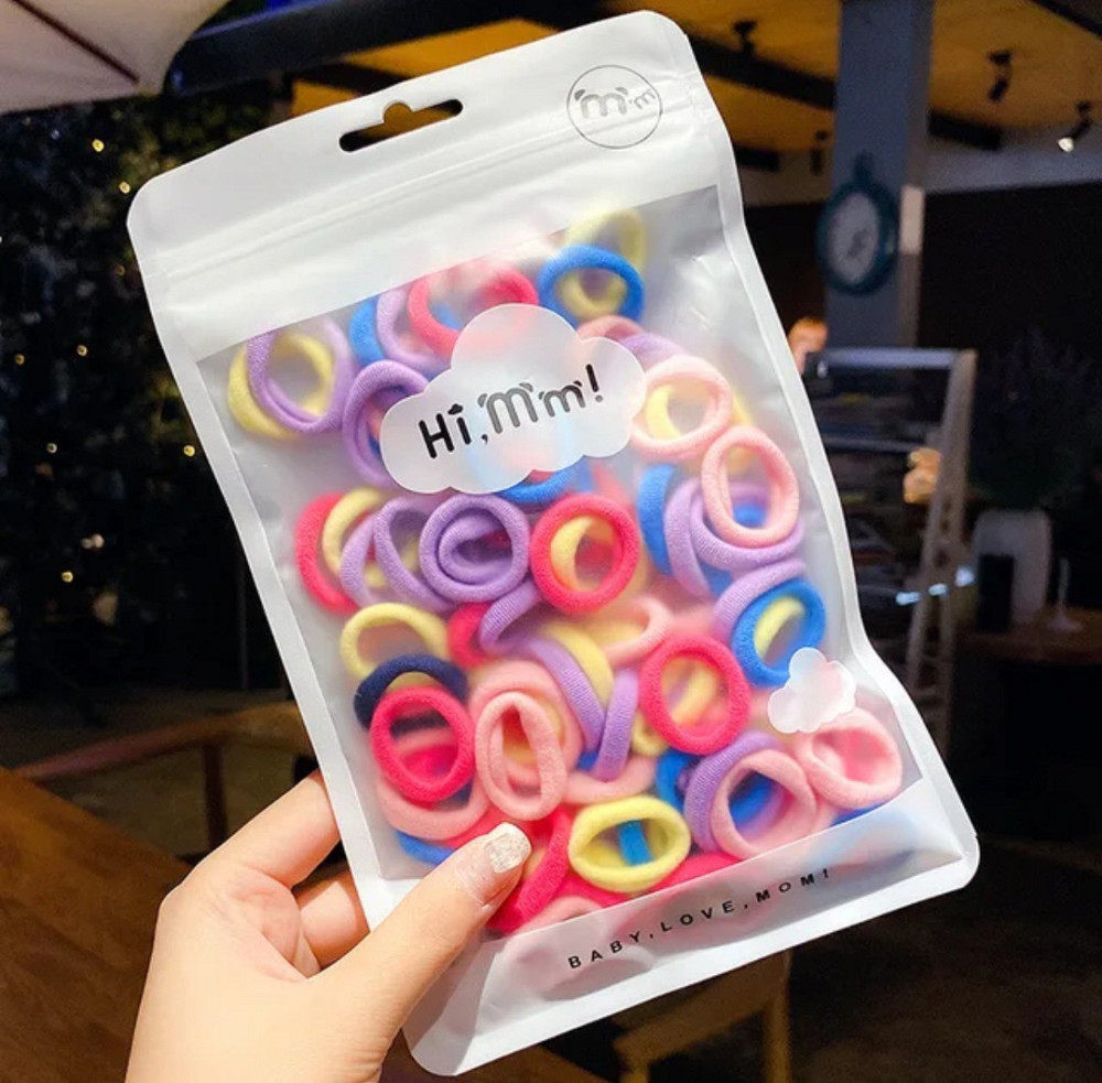 Набор детский резинок для волос 50 шт разноцветный Киев - изображение 1