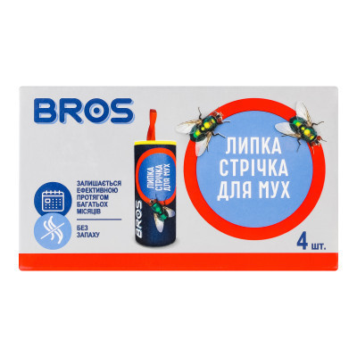 Липка стрічка від комах Bros Від мух 4 шт. (5904517061316) Вінниця - фото 1
