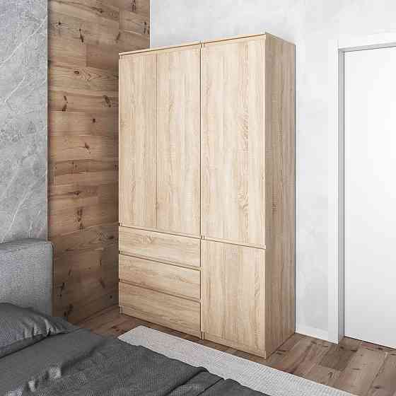 Шафа для одягу VAYS в спальню з 3 шухлядами, штангою та полицями, без ручок R9+R22 Дуб Сонома Львів