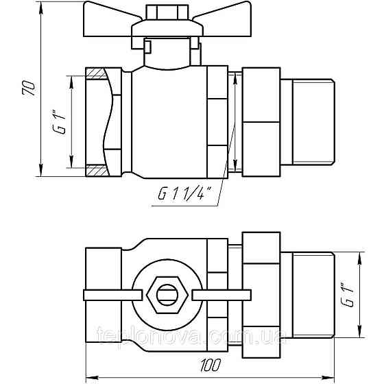 Кран кульовий ARCO    1″ SENA 154105 прямий з американкою (754105) Чернівці