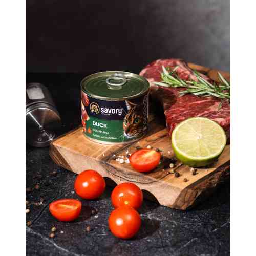 Корм вологий Savory Cat Can Adult Duck консерви для вибагливих котів з качкою 200 г Київ