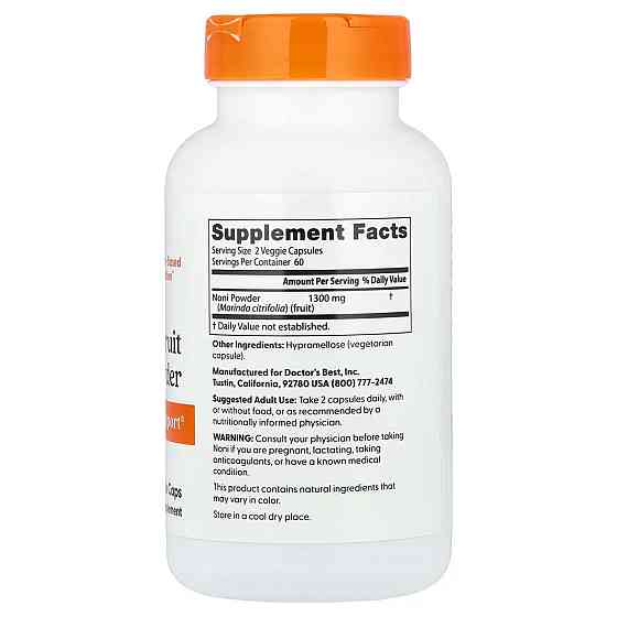 Нони для иммунитета Doctor's Best Noni 1300 мг 120 вег капс Киев