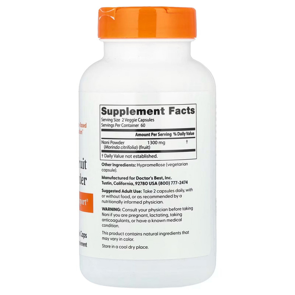Нони для иммунитета Doctor's Best Noni 1300 мг 120 вег капс Киев - изображение 2