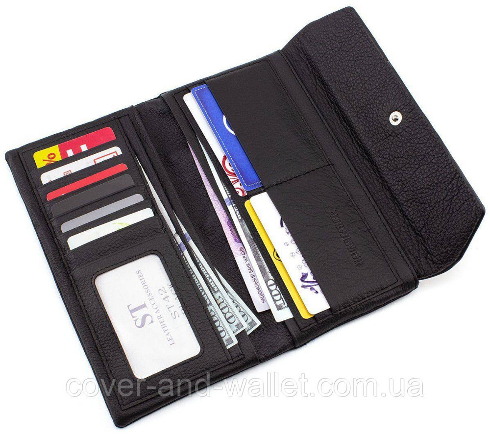 Удобный длинный мужской кожаный кошелек ST 42 Киев - изображение 7