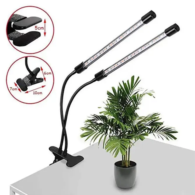 Фітолампа для рослин світлодіодна Plant Grow Light 2 з таймером, на 2 головки, для розсади та квітів Київ - фото 7