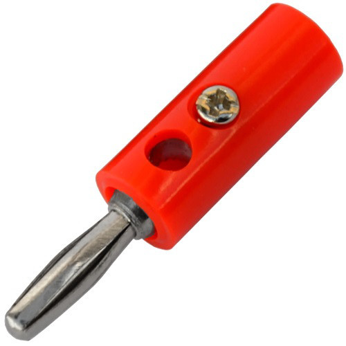 Штекер акустический Banan п\винт, корпус пластик, красный Полтава - изображение 1