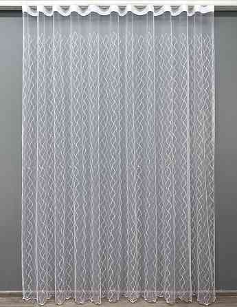 Тюль VR-Textil 1836т Фатин с вышивкой Белый с сиреневым 300х270 см (40-192) Киев