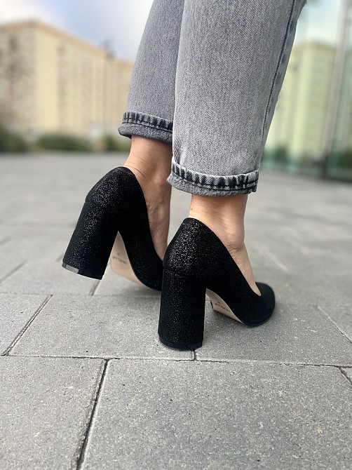 Nivelle Туфлі жіночі NIVELLE чорний/срібні натуральна замша каблук 9 см (1592/8051-8045) Коломыя - изображение 4