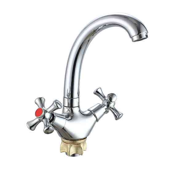 Змішувач для умивальника двохвентильний WEZER VRL121-12, хром Київ