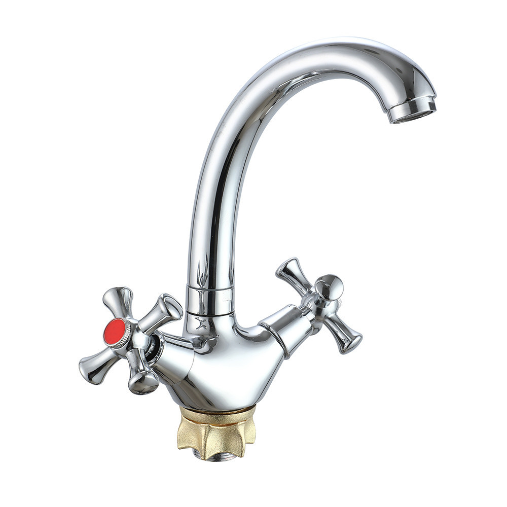 Смеситель для умывальника двухвентильный WEZER VRL121-12, хром Киев - изображение 1