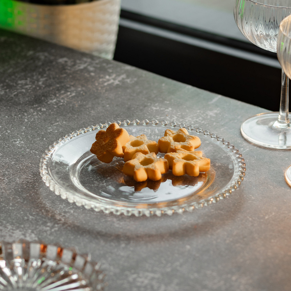 Тарілка десертна скляна Перлини 18,5 см HP-YH-65 Київ - фото 4