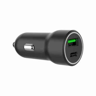 Зарядний пристрій Gembird 1xUSB-A (18W QC3.0) + 1xUSB-C (20W PD) black (TA-UC-A2PDQC20-CAR-01) Вінниця
